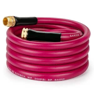 No-Leak Garden Hose 1/2 x 15 ft Lightweight Twist-Free Water Hose with Fittings for Outdoor and Yard Use