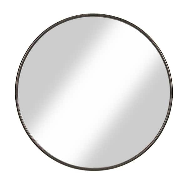 Benjara 1 in. H x 36 in. W Small Round Bronze Modern Mirror