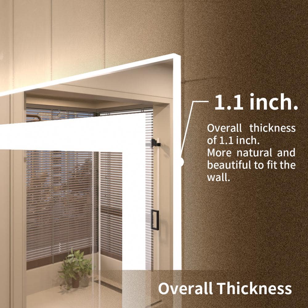 Taimei 70'' x 30'' Frameless LED Lighted Bathroom Vanity Mirror