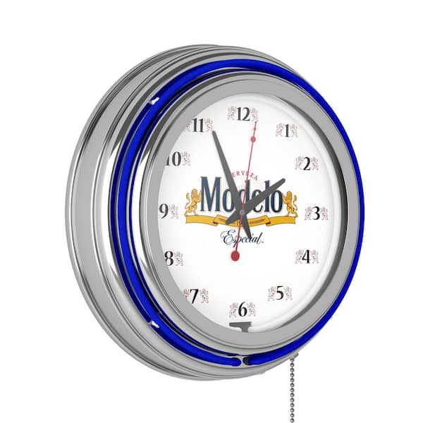 Unbranded Modelo Blue Especial Lighted Analog Neon Clock