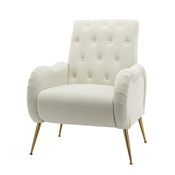 ivory tufted armchair