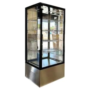 33 in. W 22 cu. ft. Commercial Upright 4 Sided Glass Swing Door Refrigerated Dispaly Case in Stainless Steel