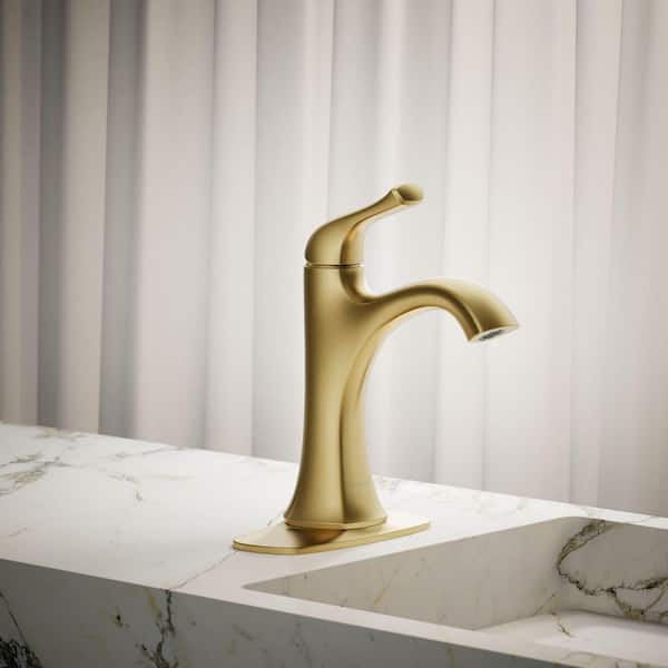 Sundae Single Handle Single Hole Bathroom Faucet in Vibrant Brushed Moderne Brass