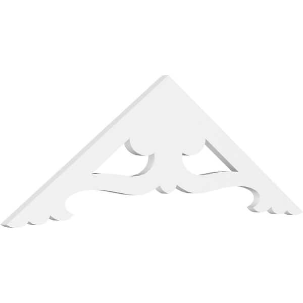 Ekena Millwork 1 in. x 48 in. x 16 in. (8/12) Pitch Cornelia Gable Pediment Architectural Grade PVC Moulding