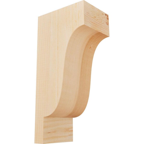 Ekena Millwork 5-1/2 in. x 8 in. x 16 in. Douglas Fir Newport Smooth Corbel