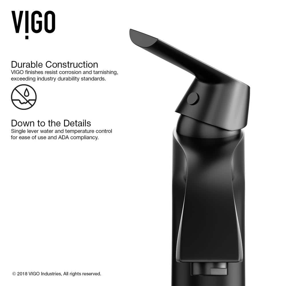 Modern Matte Black Brass Single Hole Bathroom Faucet with Nickel Highlights