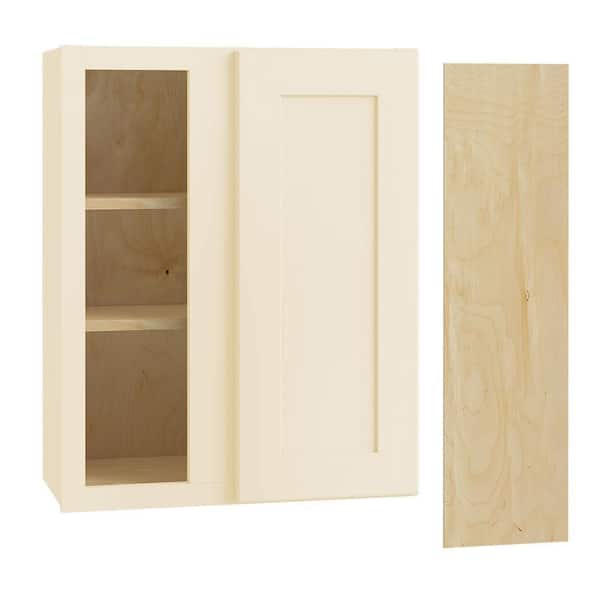 Home Decorators Collection Newport 24 in. W x 12 in. D x 30 in. H Assembled Plywood Blind Wall Kitchen Cabinet in Blended Cream with Soft Close LH