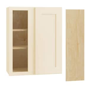 Newport Cream Painted Plywood Shaker Assembled Blind Corner Kitchen Cabinet Sft Cls L 24 in W x 12 in D x 30 in H