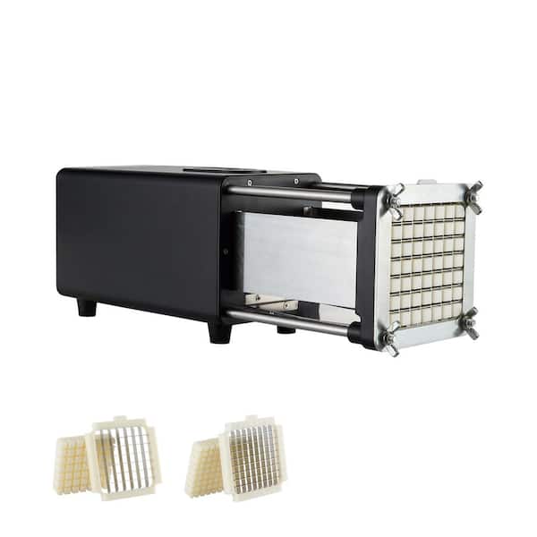 Electric French Fry Cutter, Potato Slicer with 1/2-in. and 3/8-in. Stainless Steel Blades, Potato Cutter Chopper, Black