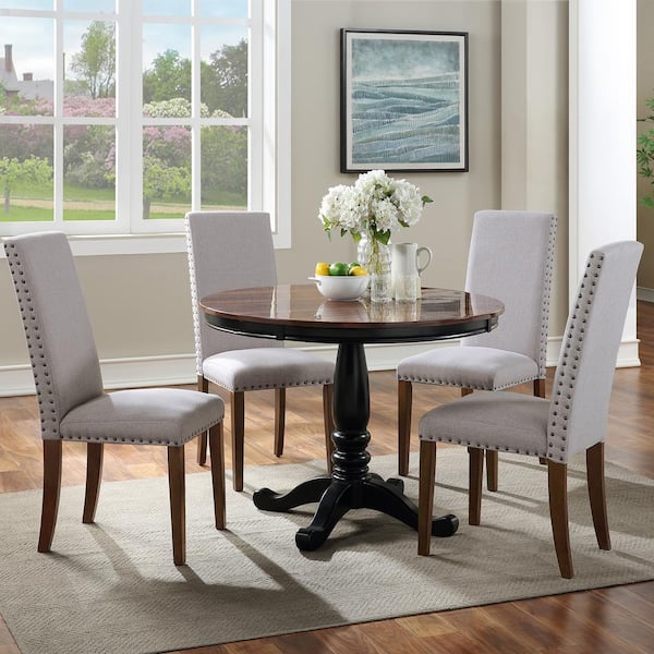 grey and copper dining chairs