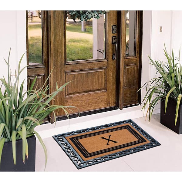 A1 Home Collections Outdoor Paisley Floor Mat & Doormat, Black