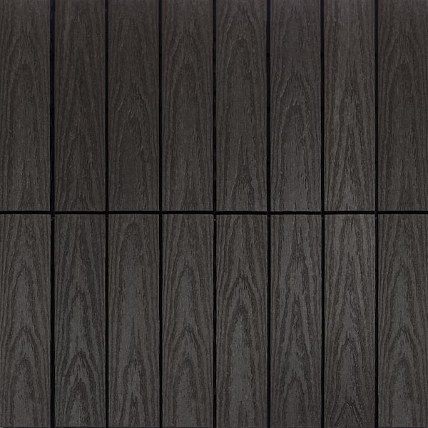 NewTechWood UltraShield Naturale 1 ft. x 1 ft. Quick Deck Outdoor Composite Deck Tile Sample in Indonesian Merbau
