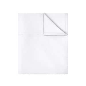 1-Piece White, Solid 100% Organic Cotton Sheets, Queen (96 in. x 105 in.), Smooth and Breathable, Super Soft, Flat Sheet