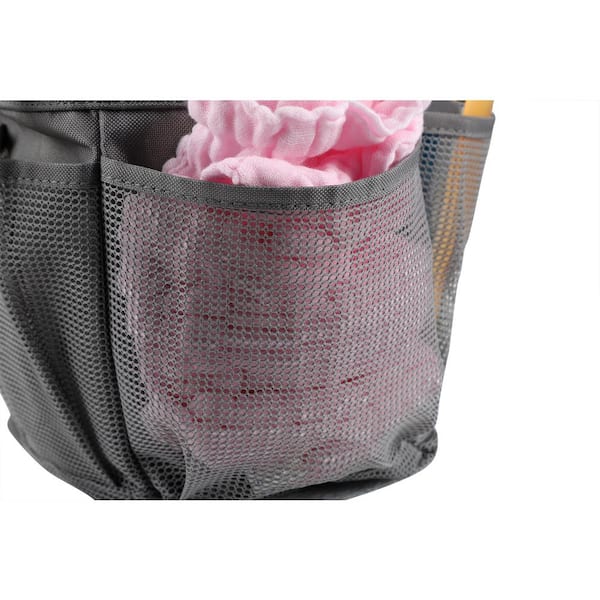 Utopia Alley Mesh Portable Shower Caddy, Quick Dry Shower Tote Bag ,Bathroom Organizer Bag - Gray