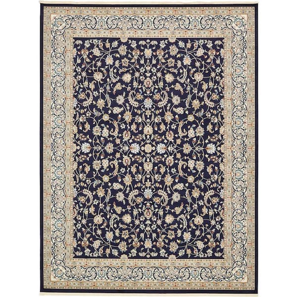 Narenj Leeds Navy Blue 10' 0 x 13' 0 Area Rug