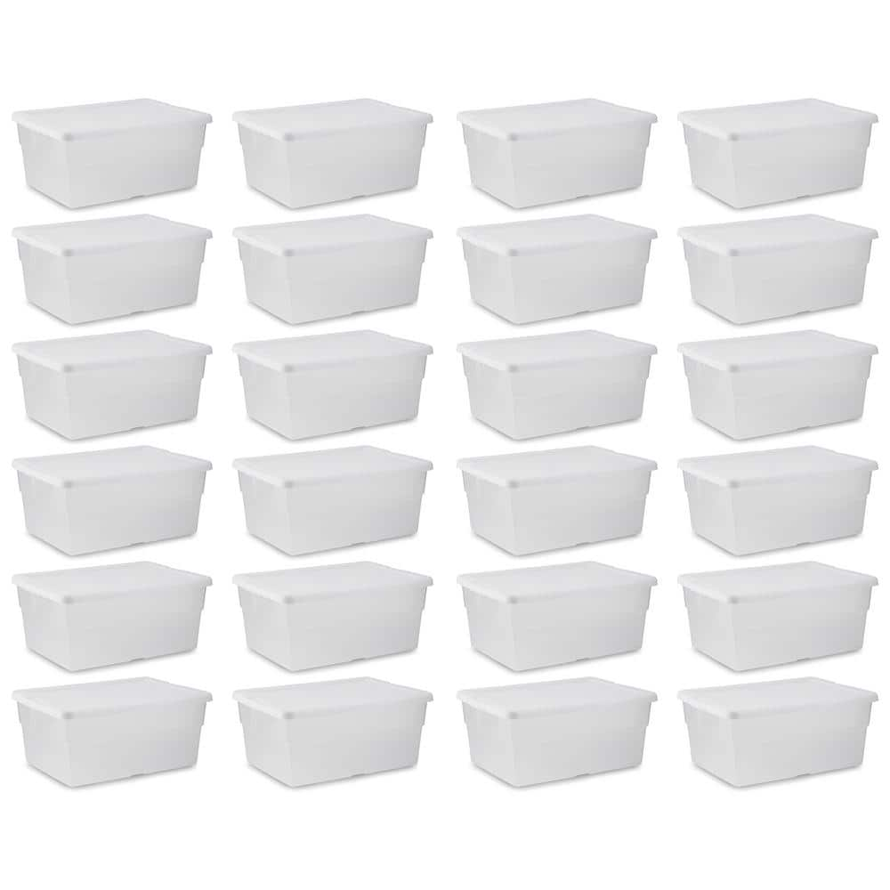 Sterilite 16 Quart Stacking Storage Box Container Tub w/Lid, Clear (24  Pack), 24pk - Kroger