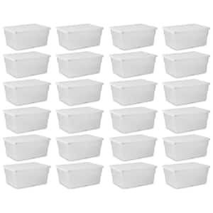 16 qt. Plastic Stacking Storage Box Container Tub in Clear (24-Pack)