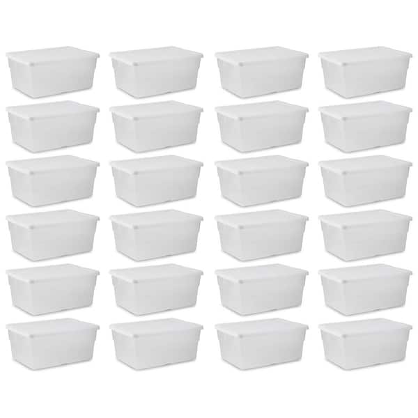 Sterilite 16 Qt. Clear Stacking Storage Container Tub (24-Pack)
