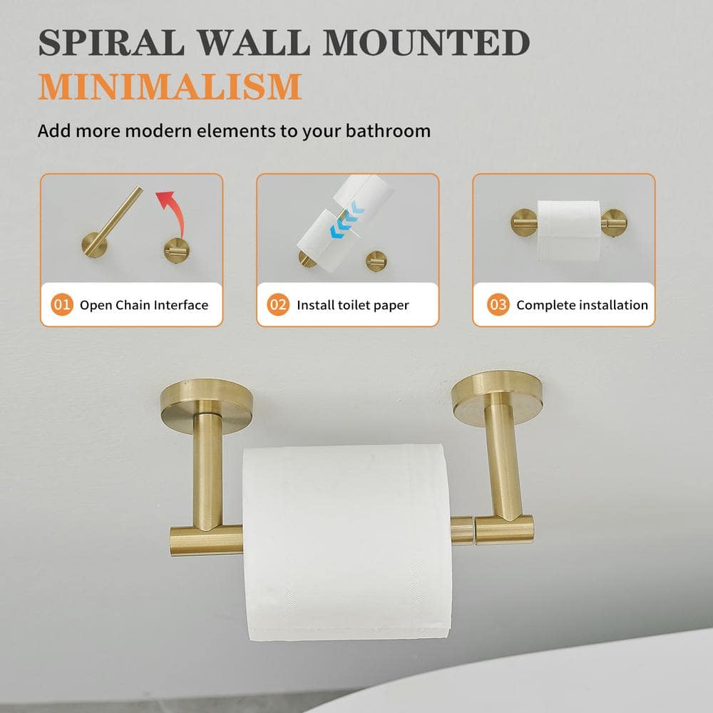 Brushed Gold Stainless Steel Bathroom Hardware Set
