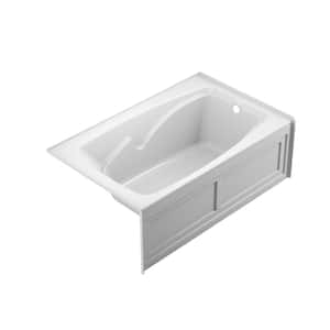 KOHLER Underscore 6 ft. Center Drain Rectangular Drop-in Air Bath Tub in  White K-1174-G-0 - The Home Depot