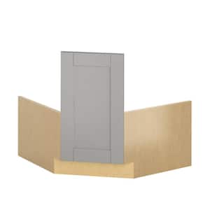 Princeton Shaker Ready to Assemble 36x34.5x36 in. Corner Sink Base Cabinet in Warm Gray
