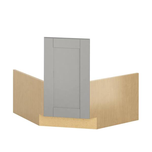 Hampton Bay Princeton Shaker Ready to Assemble 36x34.5x36 in. Corner Sink Base Cabinet in Warm Gray