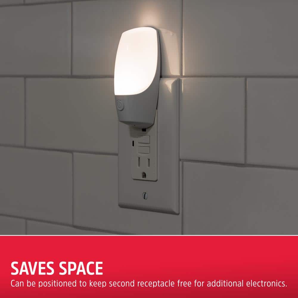 Energizer White LED Plug-In Night Light with On/Off Switch
