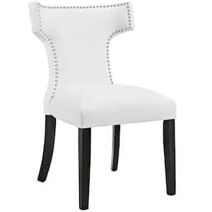 White Curve Vinyl Dining Chair