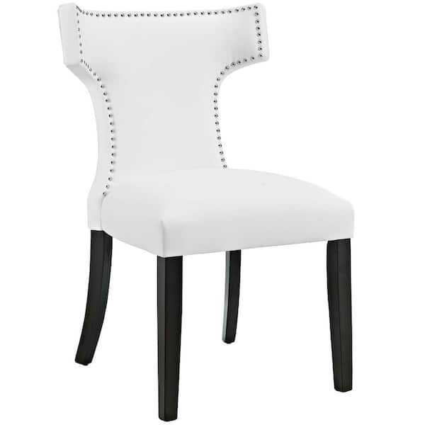 MODWAY White Curve Vinyl Dining Chair