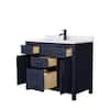 Wyndham Collection Beckett 42 in. W x 22 in. D Single Vanity in Dark Blue  with Cultured Marble Vanity Top in Carrara with White Basin  WCG242442SBLCCUNSMXX - The Home Depot