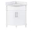 Aberdeen 32 in. W x 23 in. D Corner Vanity in White with Carrara Marble Top with White Sinks