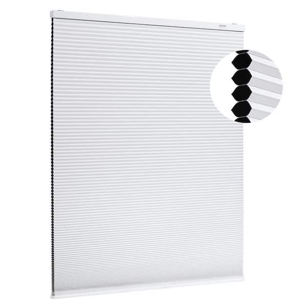 Cellular Shades, White, Polyester, 35.04 in. W x 83.46 in. L, Cordless, Other, Indoor, Sheer Curtain, Single Panel