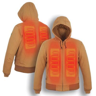 Men’s Large 12-Volt Foreman Tan Heated Jacket with One 5.2Ah Lithium Ion Battery and Charger