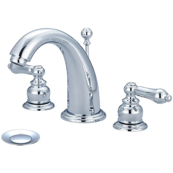 Pioneer Faucets Brentwood 8 in. Widespread 2-Handle Bathroom Faucet with Drain in Polished Chrome