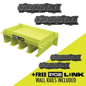 LINK Tool Organizer Shelf with Wall Rail (2-Pack) and FREE Wall Rail (2-Pack)