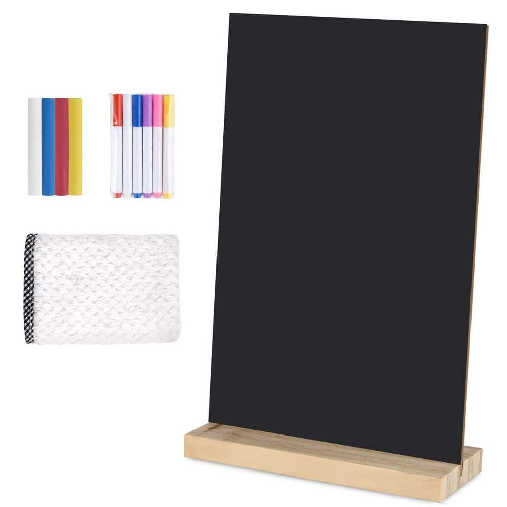 Afoxsos 1-Pack Double-Sided Chalkboard Sign with Wood Stand