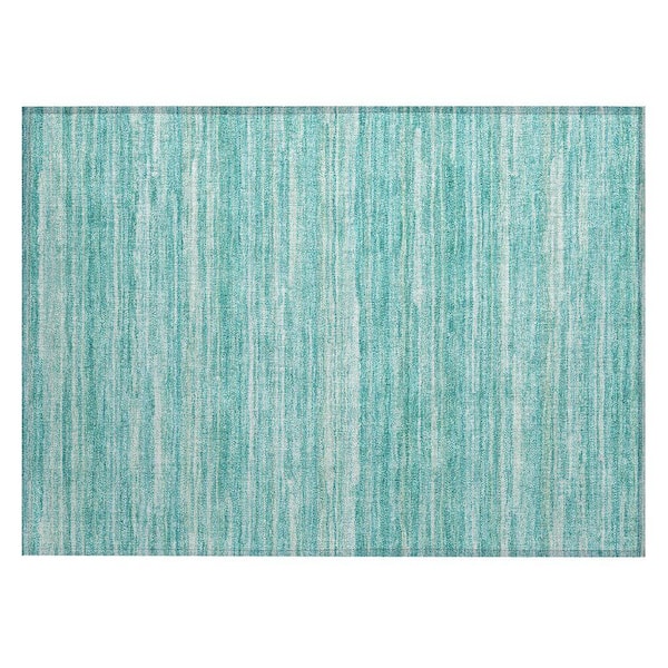 Chantille Machine Washable Indoor/Outdoor Abstract ACN2717 Aqua 3 ft. x 4 ft. Area Rug