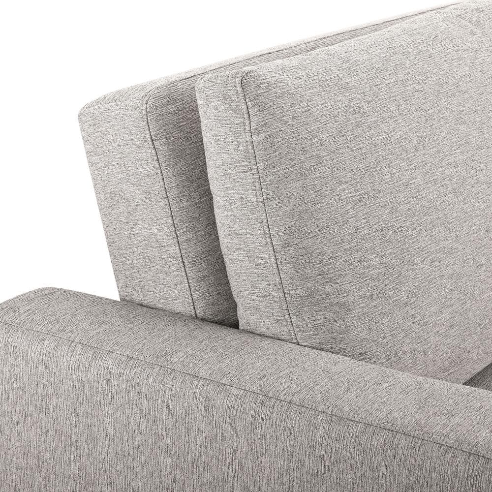 Light Gray Fabric Convertible Sleeper Sofa with Wooden Legs