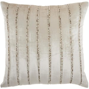 White 24 in. W x 24 in. L Faux Fur Square Shag Throw Pillow 507961GYH - The  Home Depot