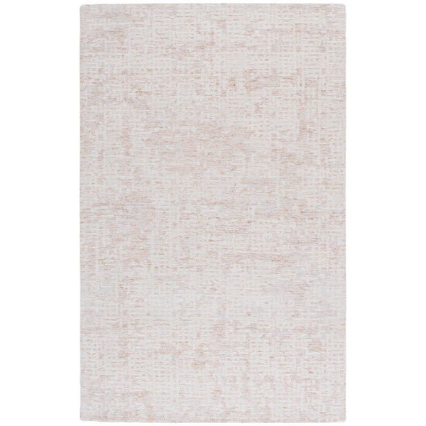 Ebony 5 ft. x 8 ft. Ivory/Gold Distressed Abstract Area Rug
