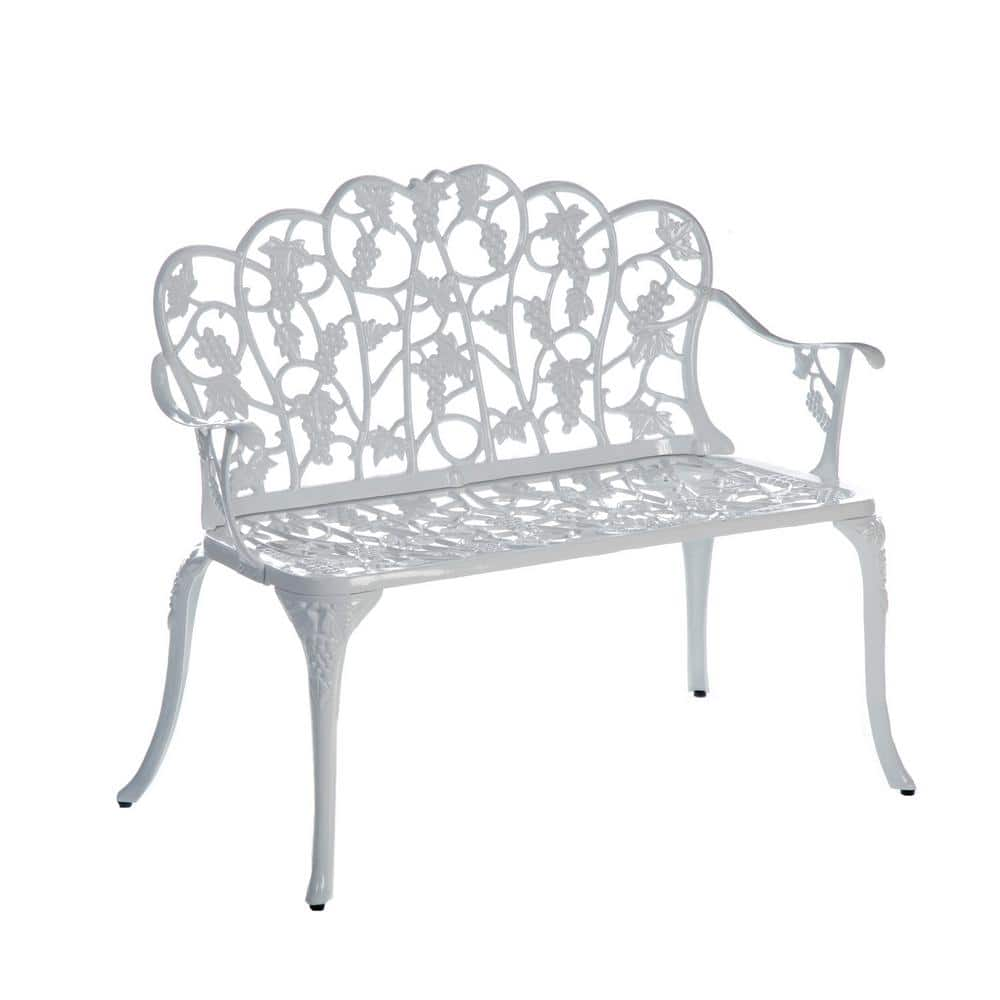 white wrought iron loveseat