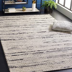 Marbella Black Ivory 4 ft. X 6 ft. Abstract Border Area Rug