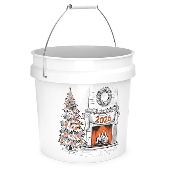 2 Gal. White Holiday Bucket