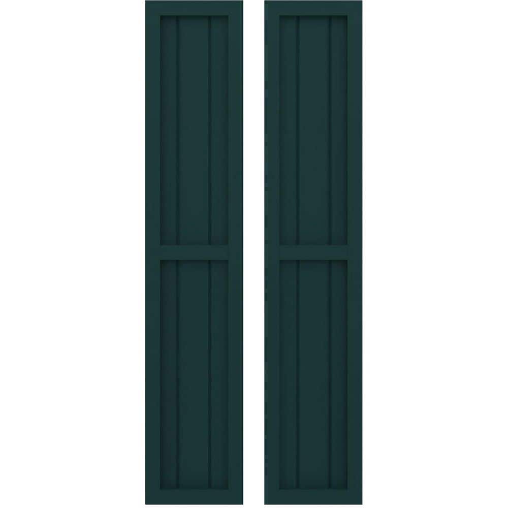 10-1/2 in. W x 39 in. H Americraft 3 Board Real Wood Two Equal Panel Framed Board and Batten Shutters Thermal Green price history on PriceWatchPro