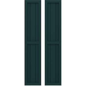 10-1/2-in W x 84-in H Americraft 3 Board Real Wood Two Equal Panel Framed Board and Batten Shutters Thermal Green