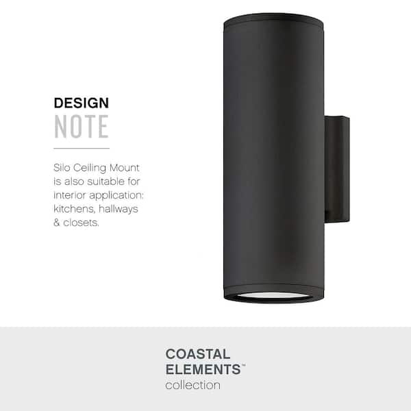 HINKLEY - Silo 2-Light GU10 LED Black Hardwired Outdoor Wall Lantern Sconce