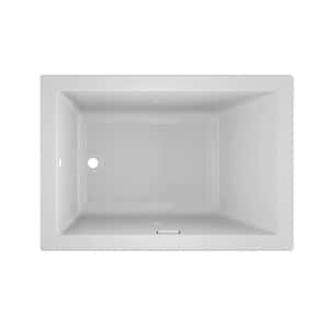 SOLNA PURE AIR 60 in. x 42 in. Rectangular Air Bath Bathtub with Left Drain in White