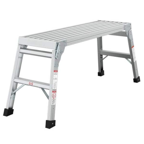 Unbranded 3.3 ft. Aluminum Work Platform Portable Work Bench Folding Ladder Load Capacity 225 lbs. 40 in.