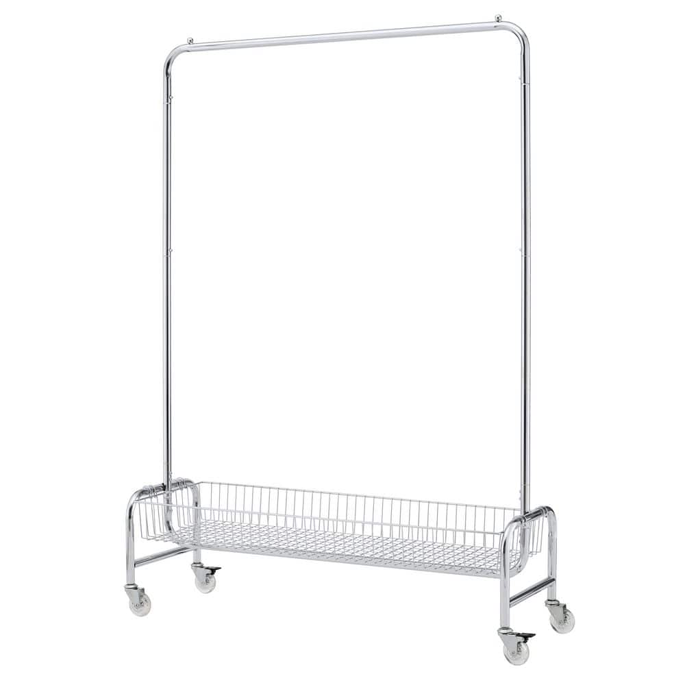 47 in. W x 67 in. H Garment Iron Clothes Rack with Basket on Wheels Rolling Clothes Rack(2 PCS) price history on PriceWatchPro