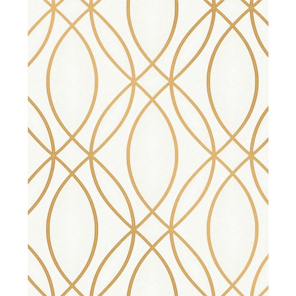 Advantage Lisandro Gold Geometric Lattice Gold Wallpaper Sample
